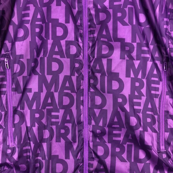 Adidas Men's Size XS Purple Real Madrid Spain Full Zip Hooded Soccer Jacket - Picture 4 of 12